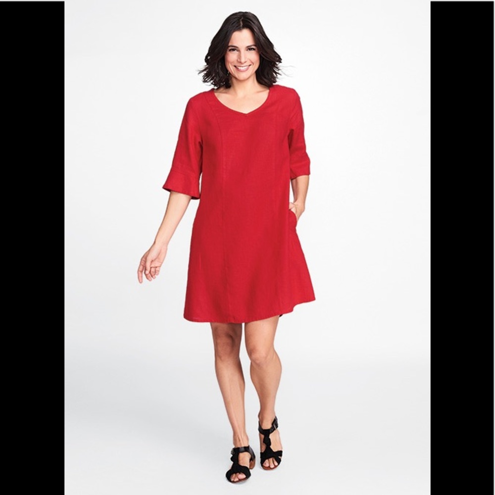 Flax "Iconic" Dress in Red Lipstick Medium